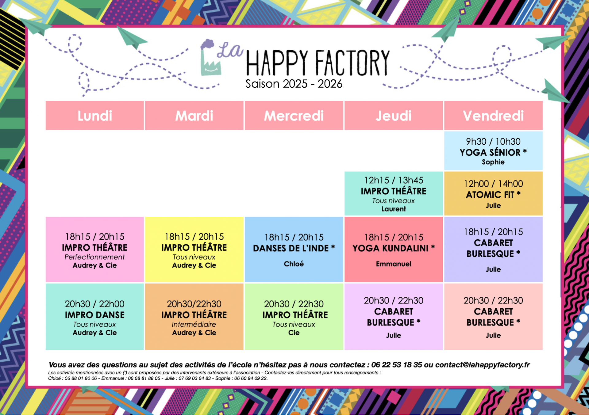Planning-2024/2025 La Happy Factory