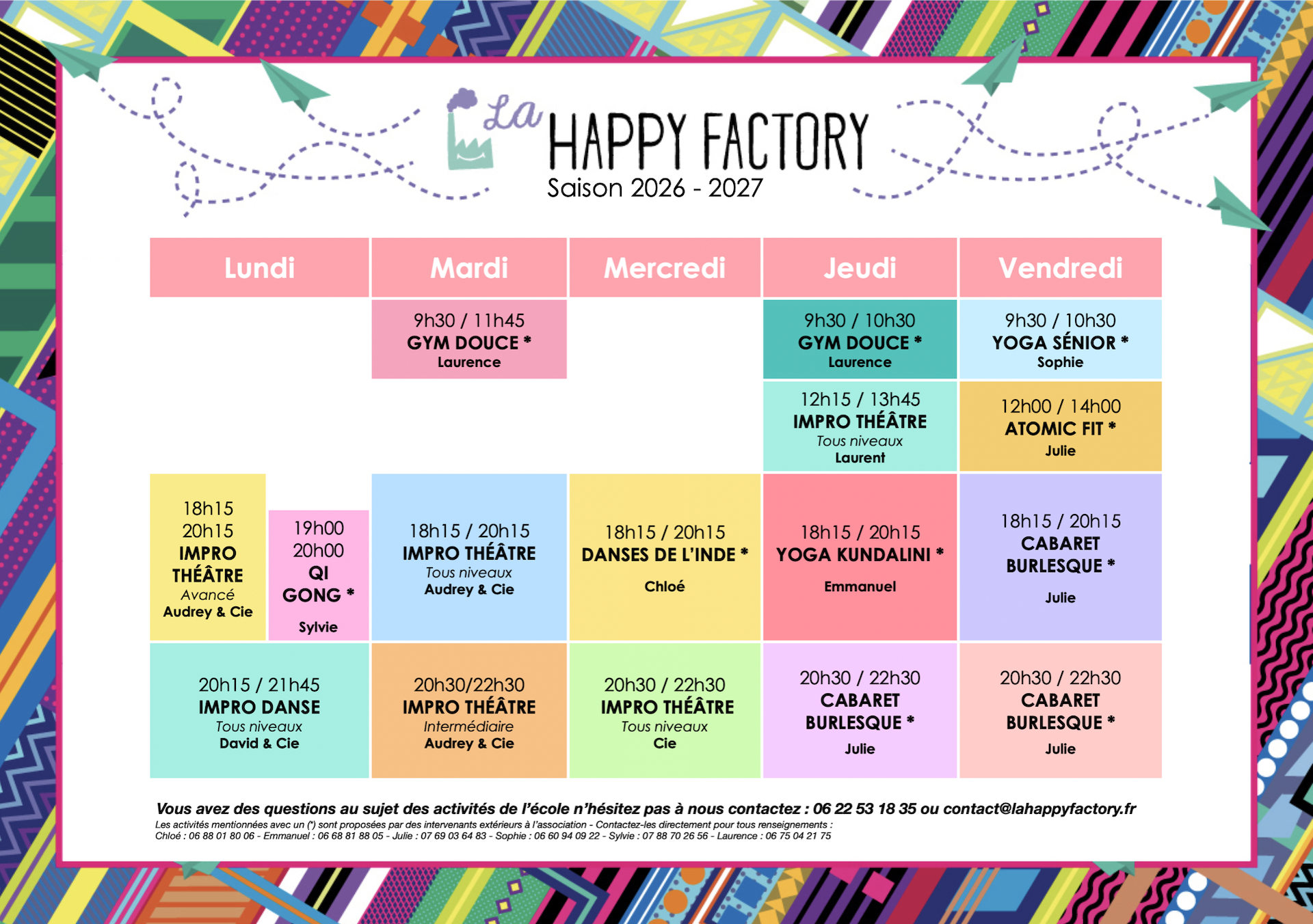 Planning-2024/2025 La Happy Factory