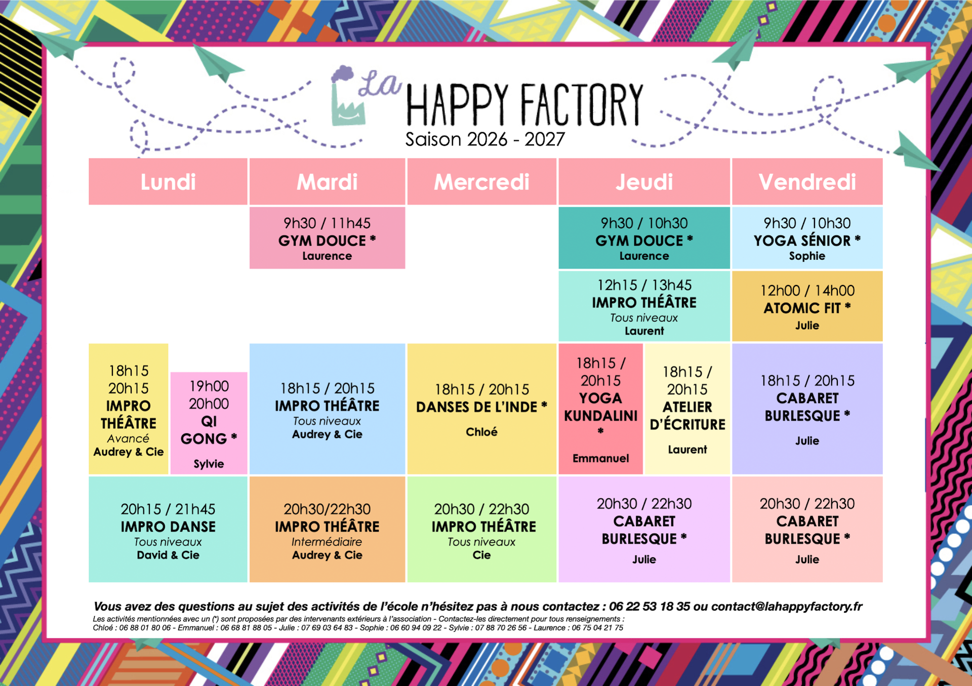 Planning-2024/2025 La Happy Factory